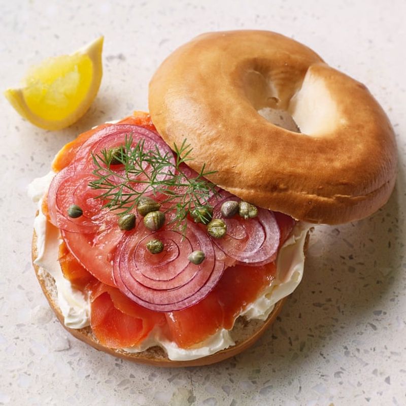 Smoked Salmon and Cream Cheese Bagel