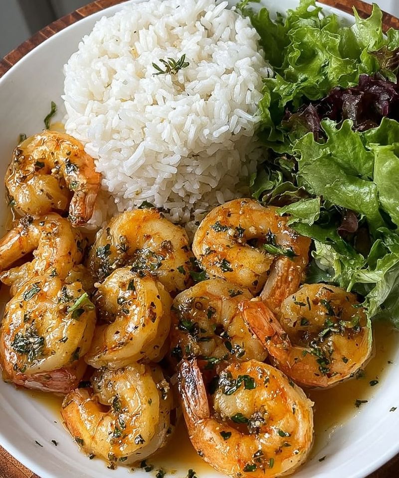 Garlic Butter Shrimp with Rice