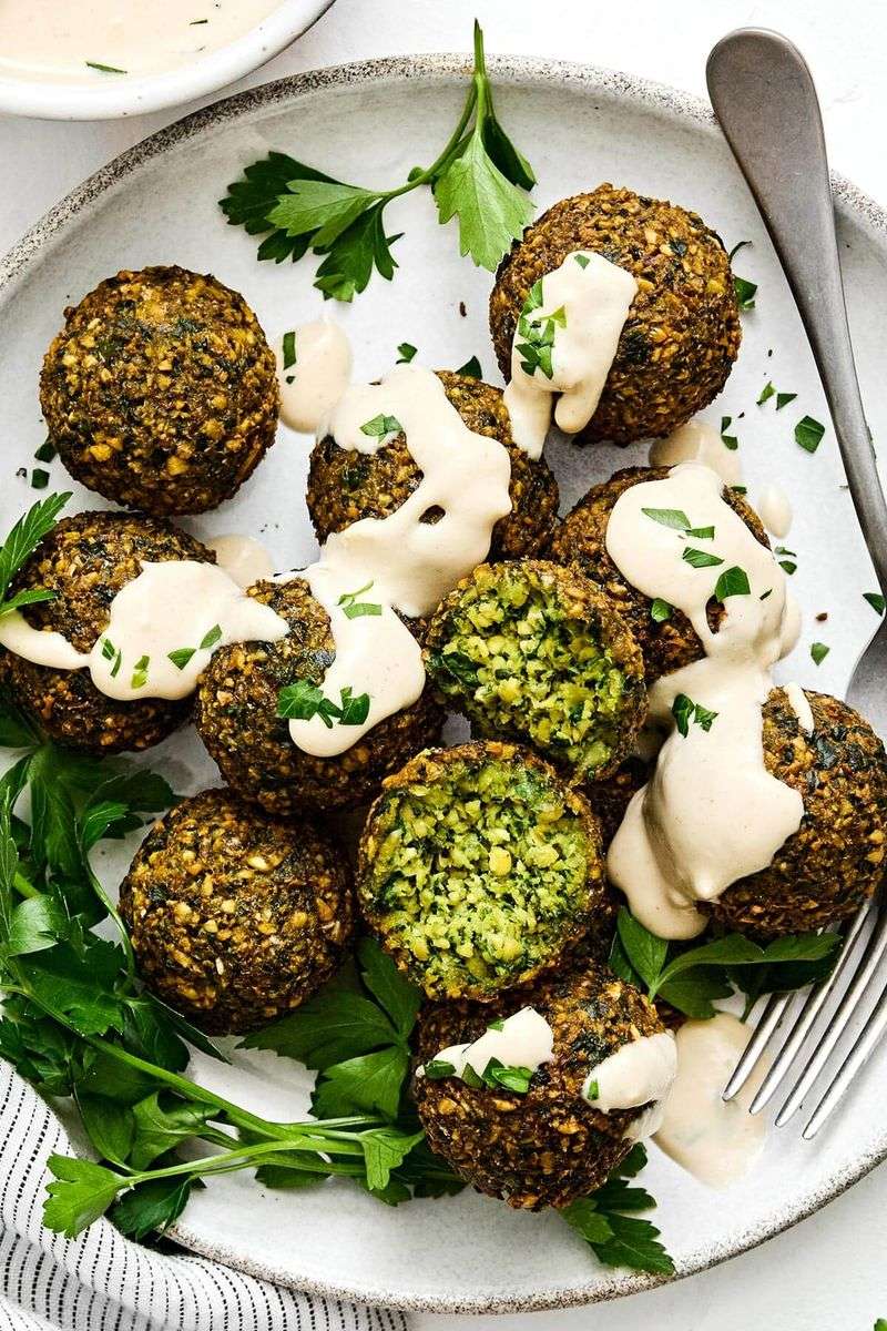 Falafel with Fresh Parsley Inside