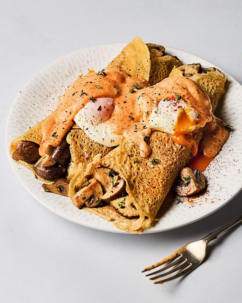 Mushroom and Thyme Buckwheat Pancakes