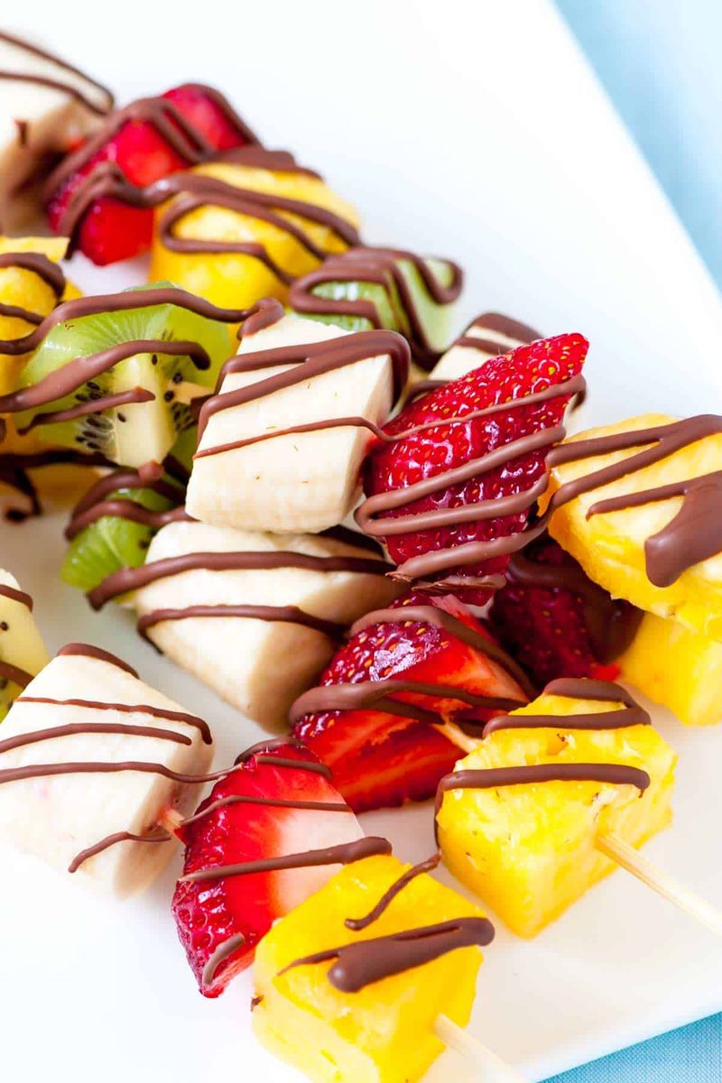 Fruit Skewers with Chocolate Dip