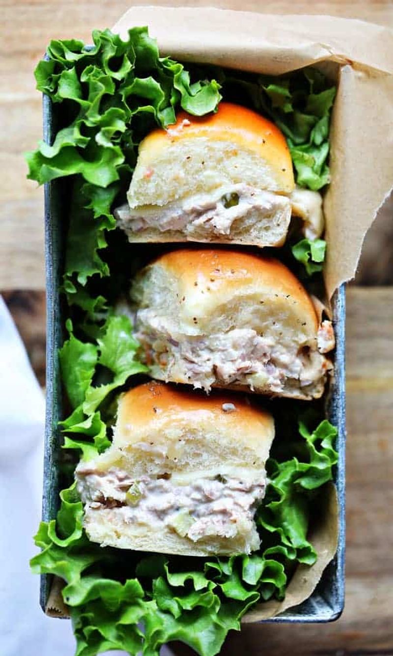 Tuna Melt Mini Sliders with Pickled Jalapenos