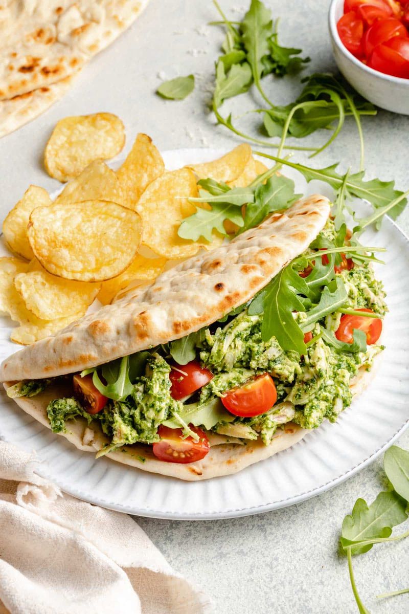Lemon Herb Chicken and Arugula Wrap
