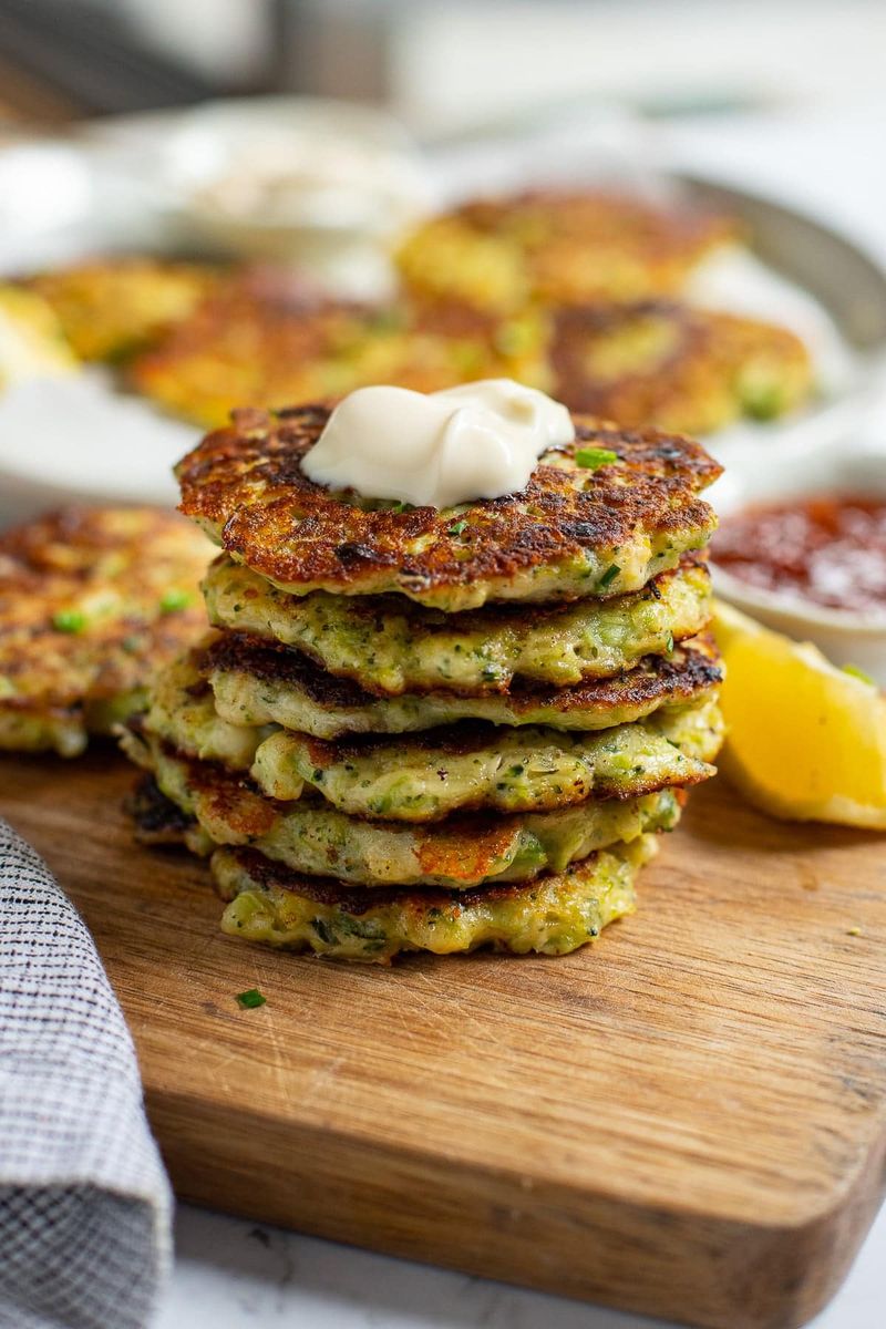 Broccoli and Cheddar Pancakes