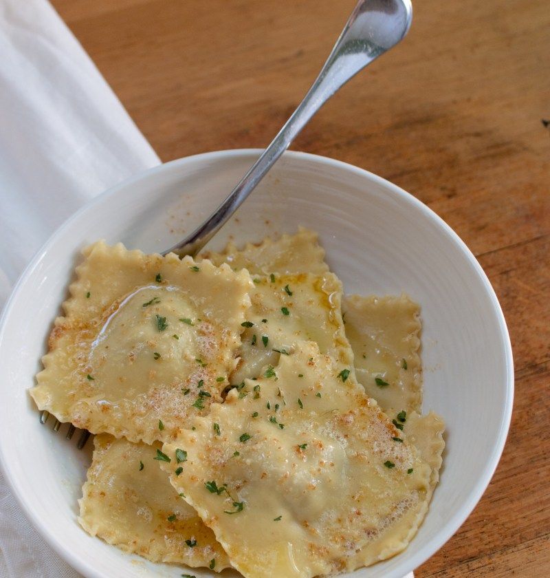 Crab and Cream Cheese Ravioli with Avocado Sauce
