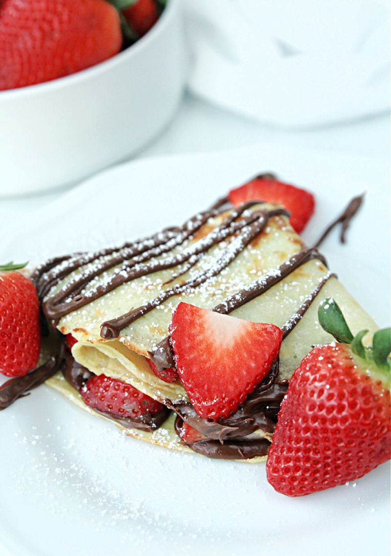 Crepes with Nutella and Strawberries