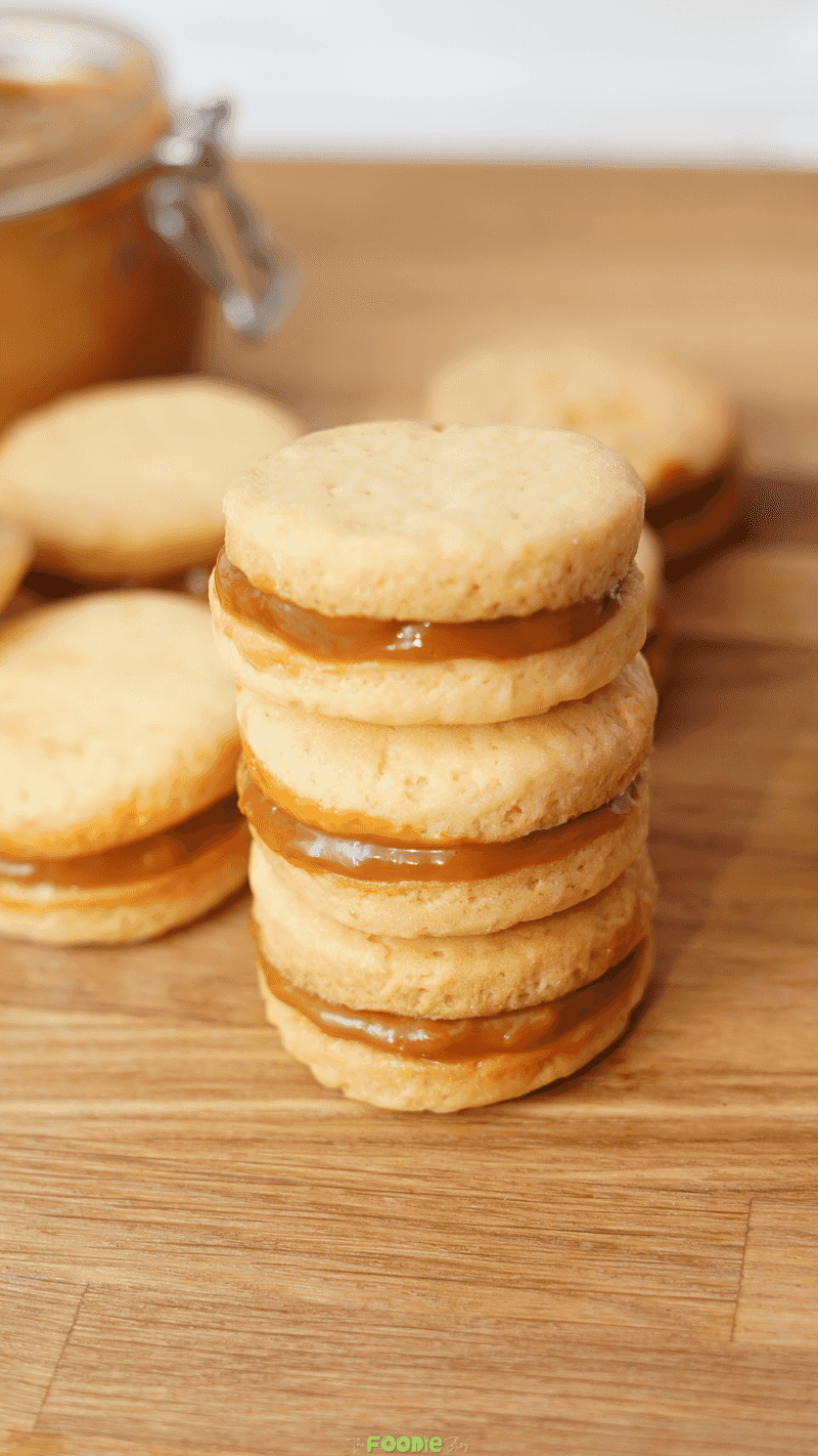 Dulce de Leche Stuffed Shortbread Cookies