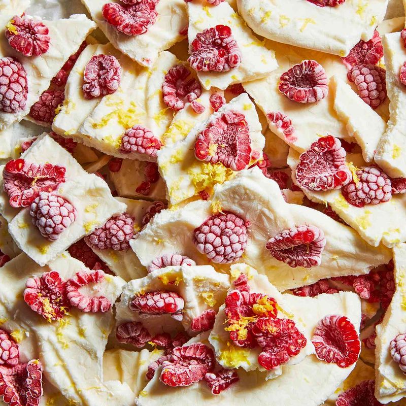Raspberry Frozen Yogurt Bark