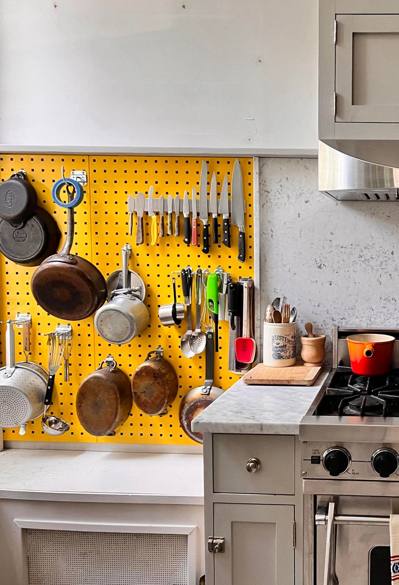 Hang a Pegboard for Extra Kitchen Storage