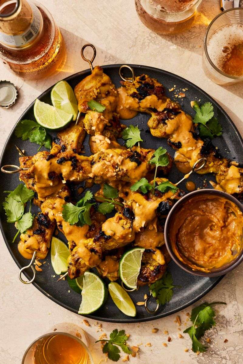 Chicken Satay With Toasted Peanut Sauce