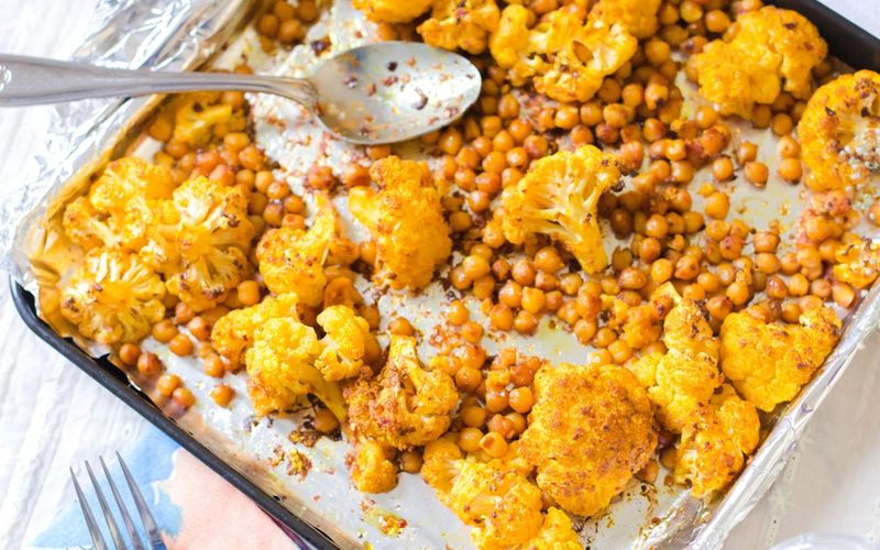 Turmeric Cauliflower and Chickpea Sheet Pan
