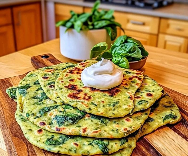 Spiced Lentil and Spinach Flatbread Pizza