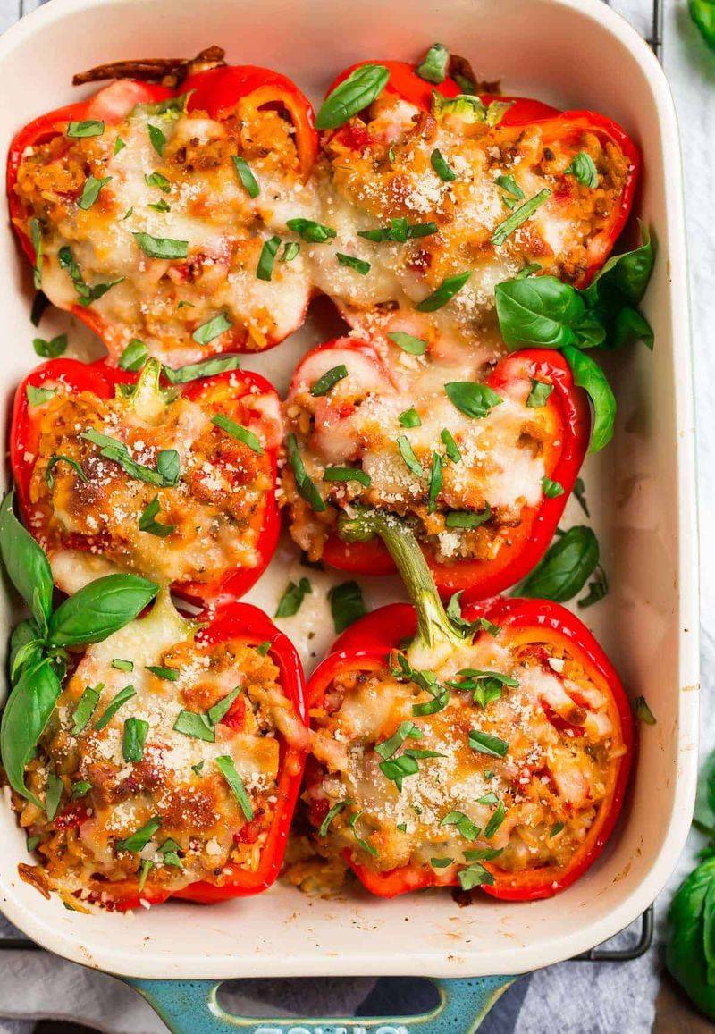 Stuffed Bell Peppers with Herbed Rice