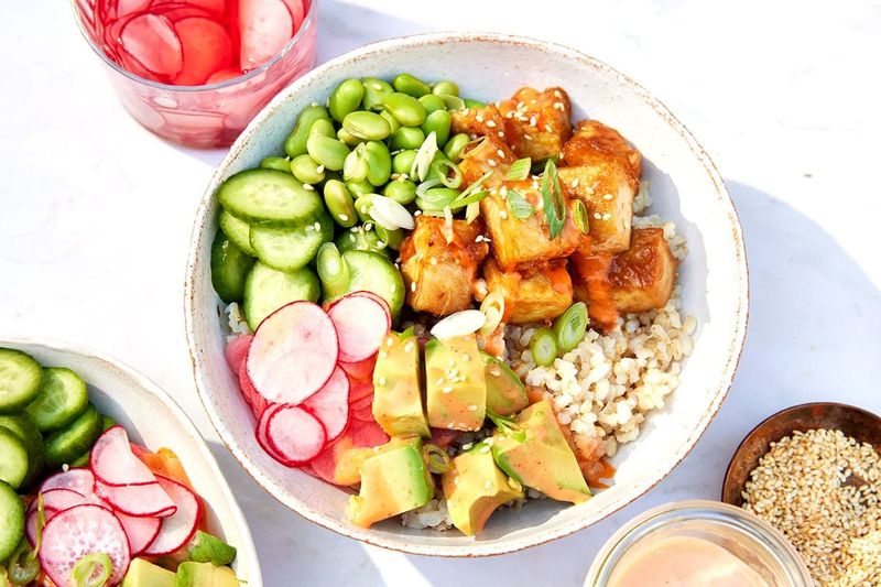 Avocado, Radish, and Sesame Seed Bowl