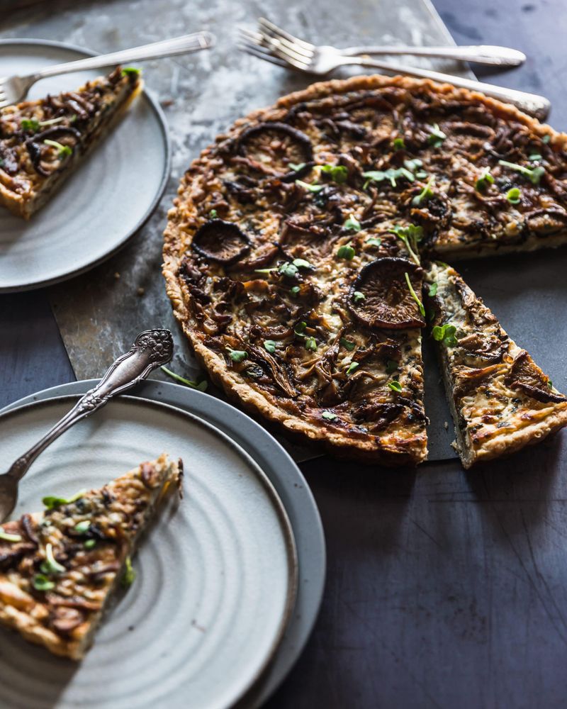 Roasted Garlic and Mushroom Tart