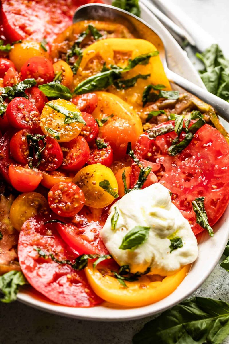 Tomato, Basil, and Crispy Breadcrumb Caprese Bowl