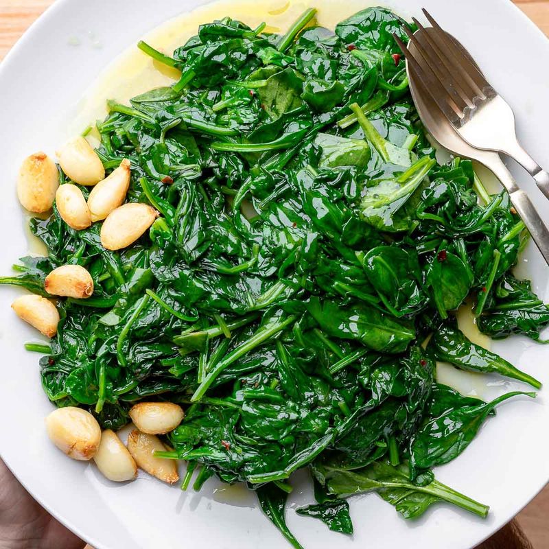 Roasted Garlic Spinach