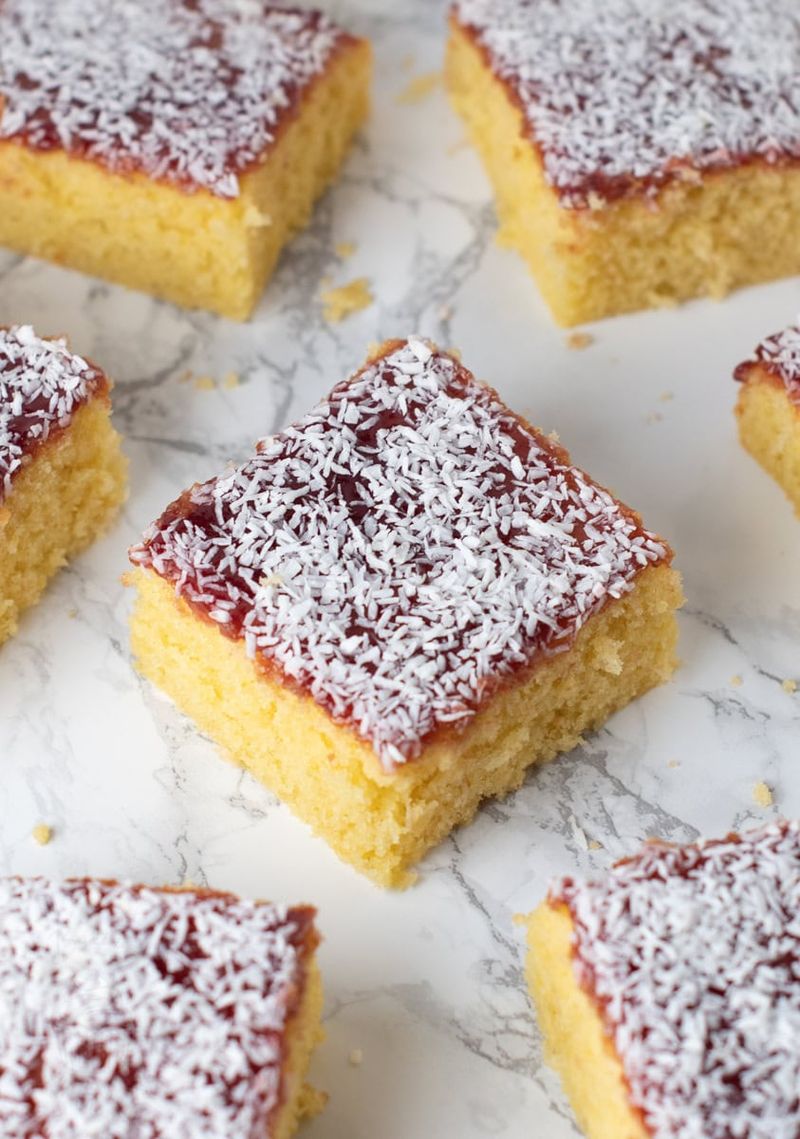Jam and Coconut Sponge