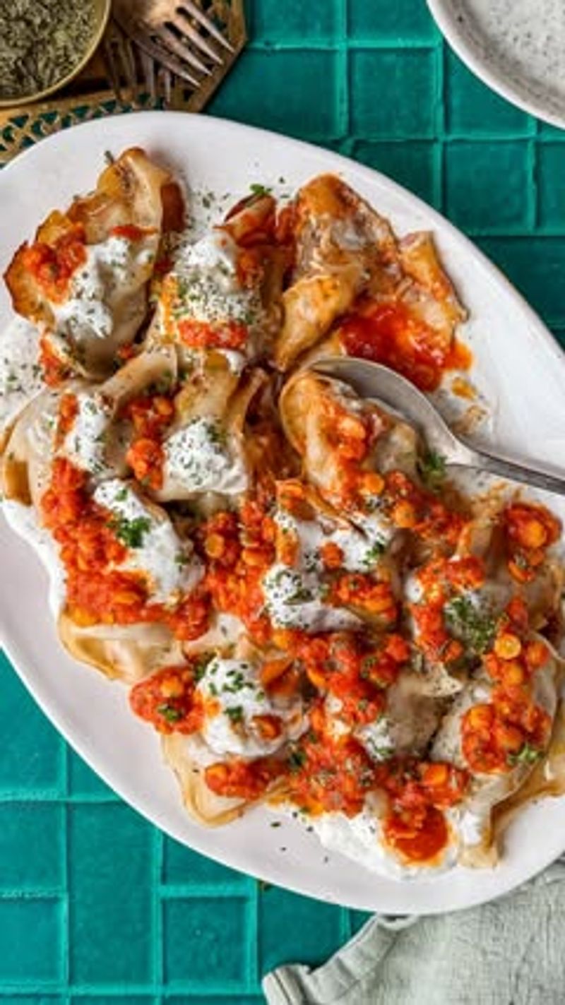 Mantu (Afghan Dumplings Shaped for Celebration)