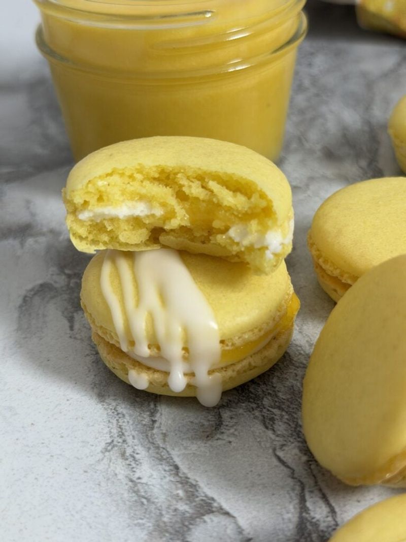 Lemon Curd Filled Macarons