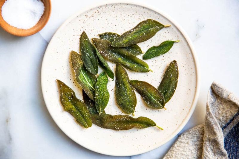 Crispy Fried Sage Leaf Garnish