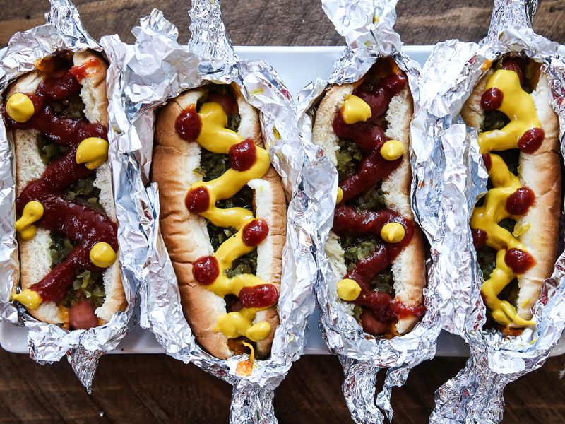 Hot Dogs From Foil Wrapping