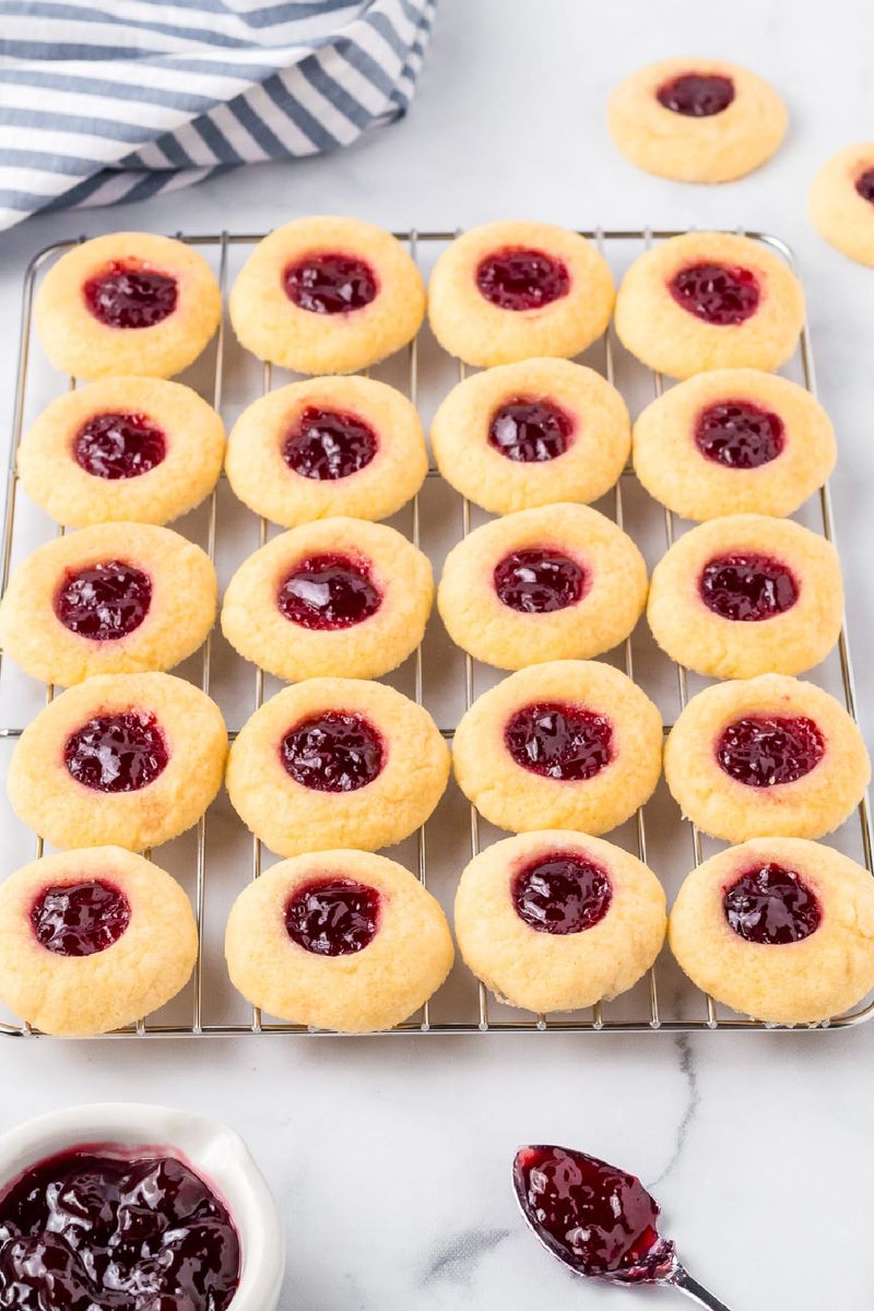 Raspberry Jam Thumbprint Cookies