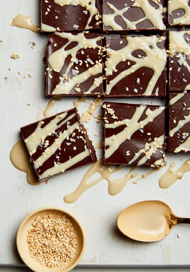 Chocolate Tahini Halva Bars