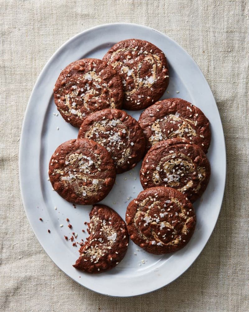 Salted Chocolate Tahini Cookies