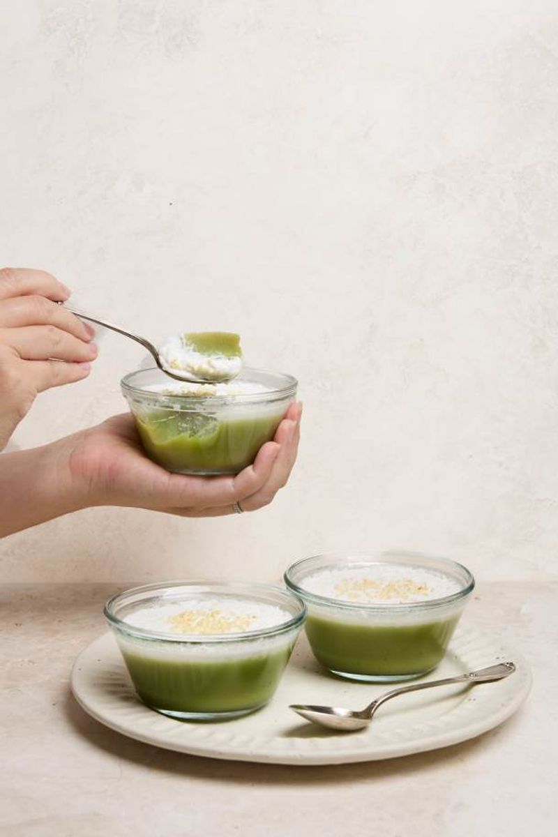 Coconut Pandan Pudding