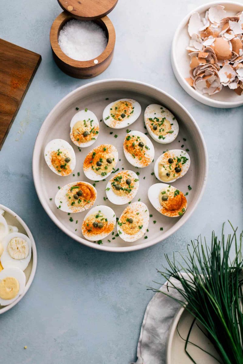 Sardine Deviled Eggs with Smoked Paprika and Chives