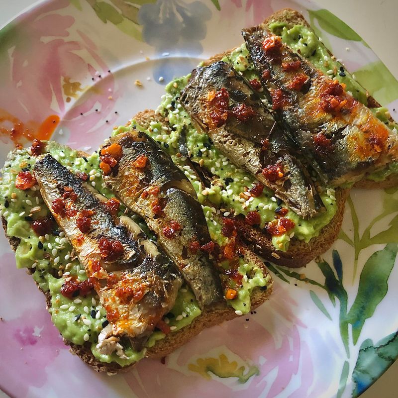 Sardine Tartine with Avocado and Everything Bagel Seasoning