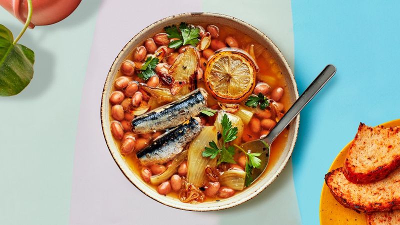 Sardine and White Bean Stew with Rosemary and Garlic