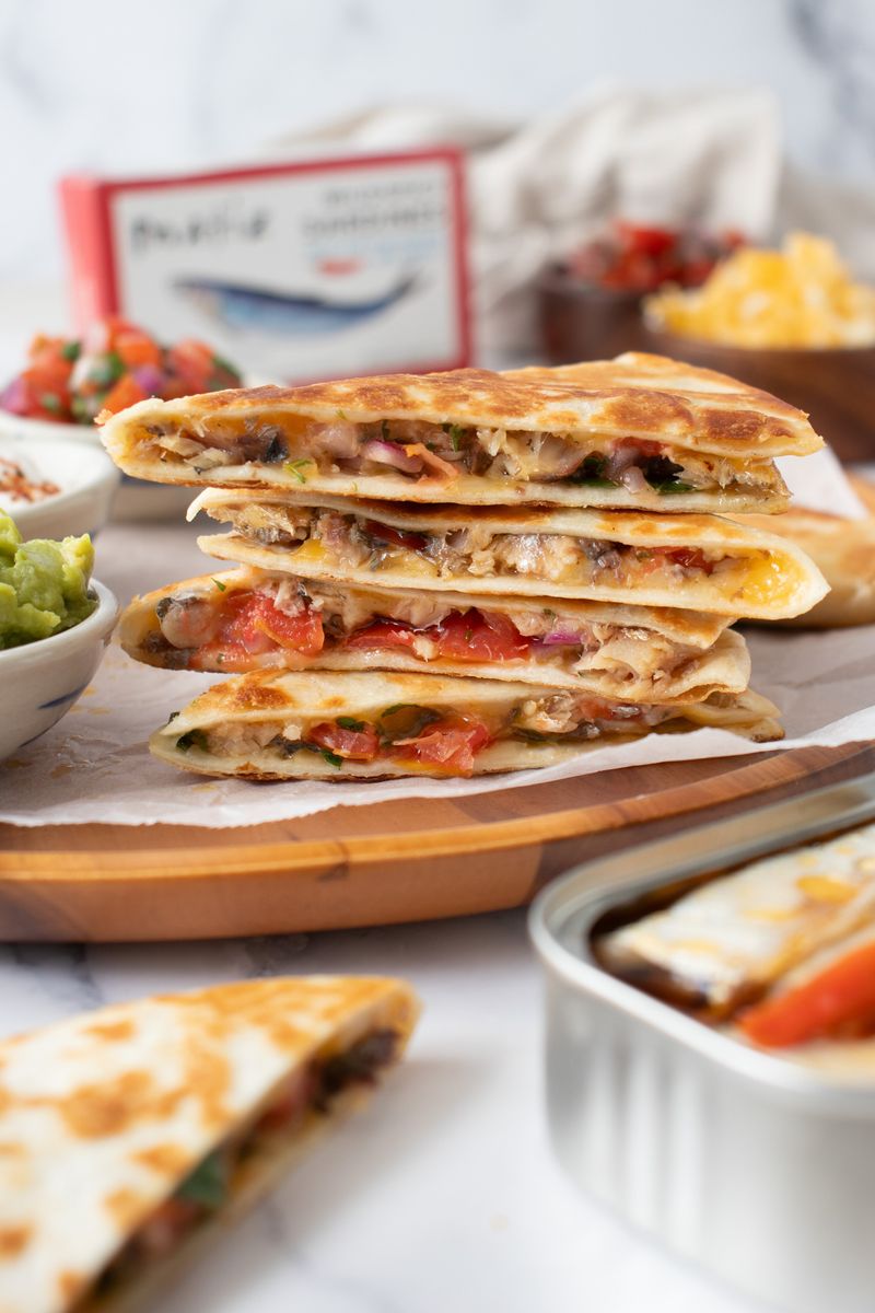 Sardine Quesadillas with Pickled Jalapeños and Monterey Jack