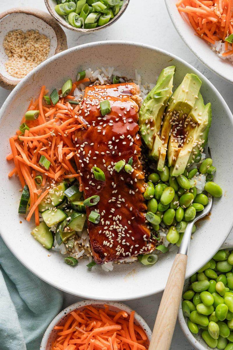 Teriyaki Salmon Rice Bowls