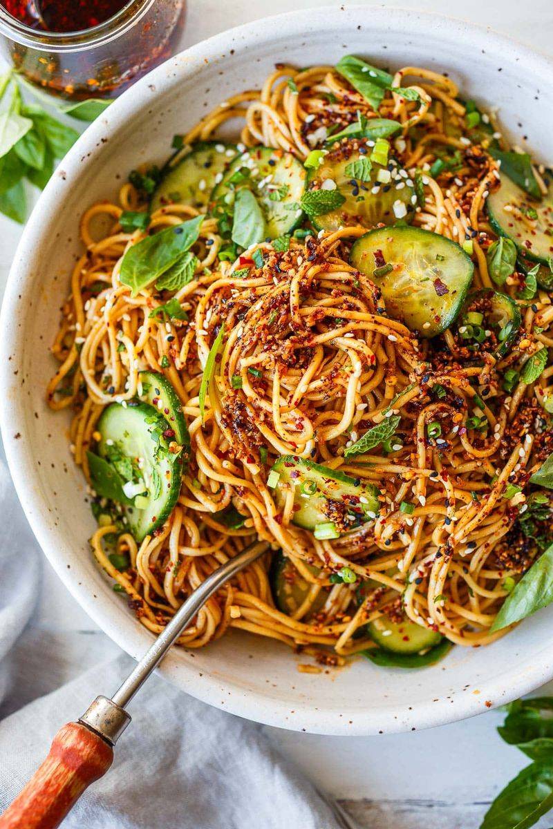 Cold Sesame Cucumber Noodles