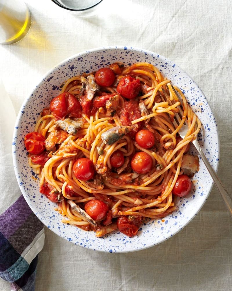 Pantry Pasta with Canned Tomatoes