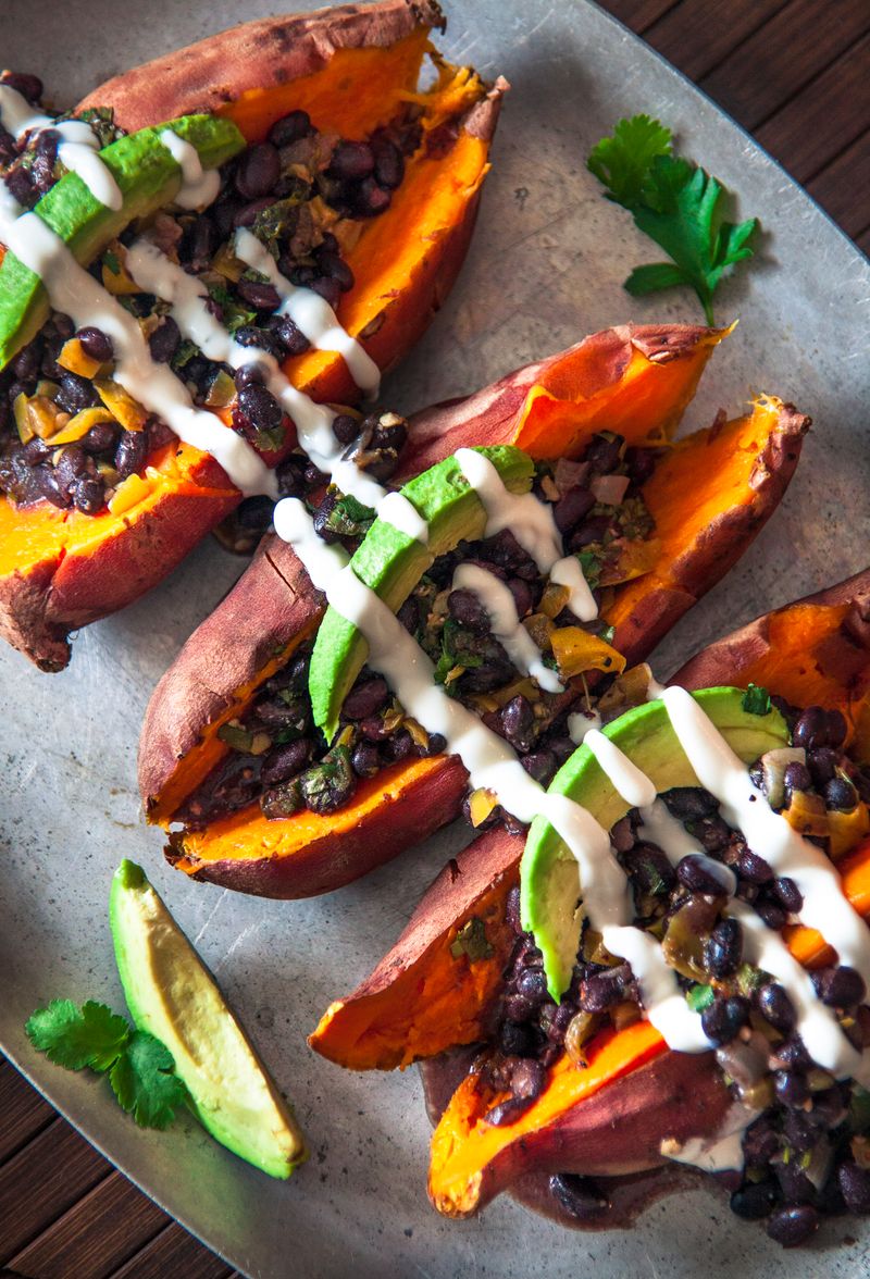 Baked Sweet Potato with Toppings