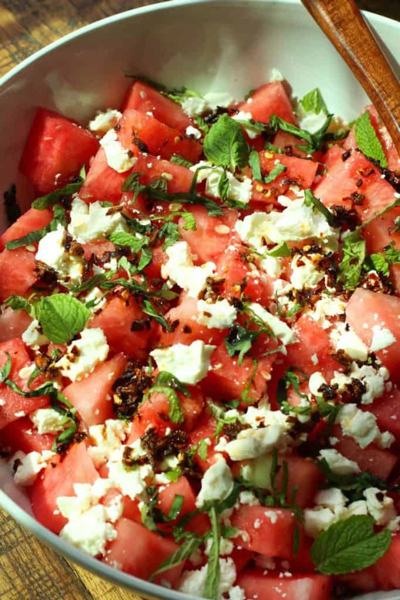 Watermelon and Feta Salad with Chili