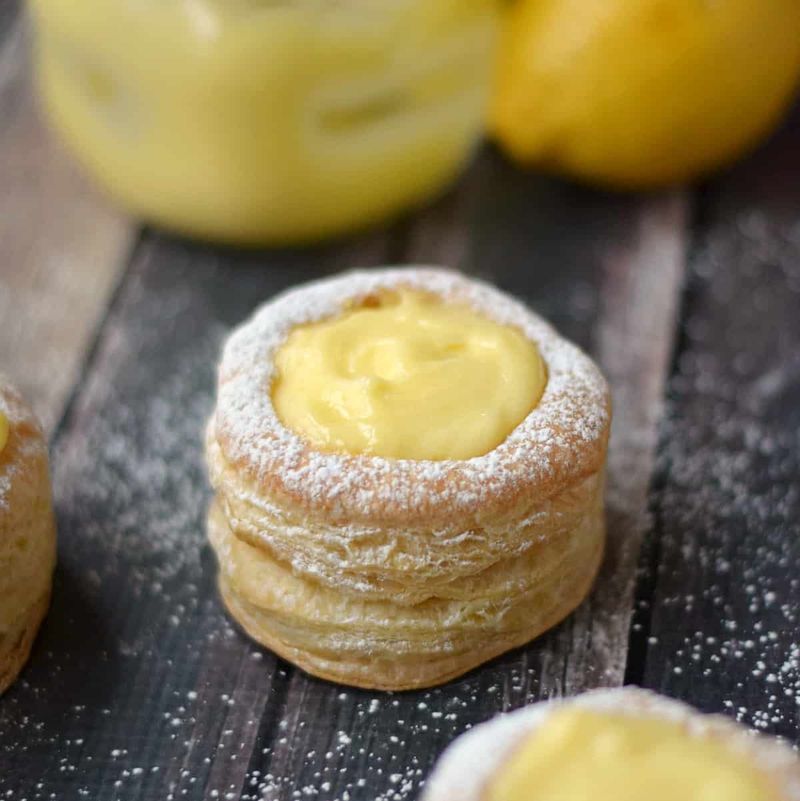 Lemon Curd Tartlets with Whipped Cream