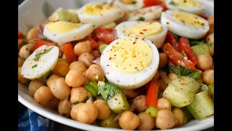 Hard-Boiled Egg and Chickpea Salad