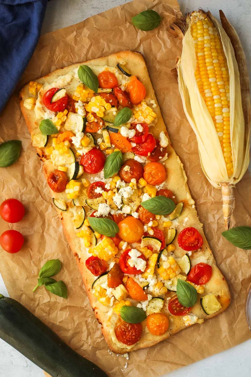 Cottage Cheese and Veggie Flatbread