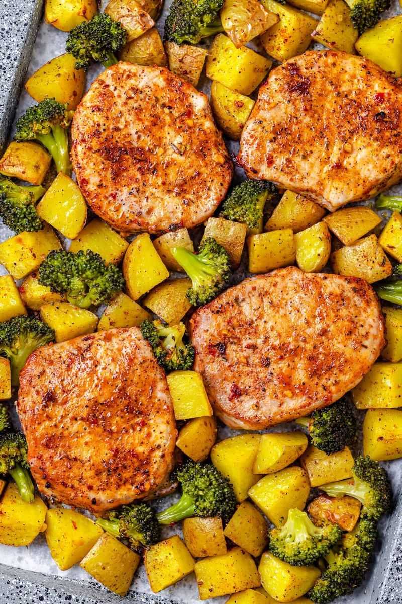 Sheet Pan Pork Chops with Roasted Vegetables