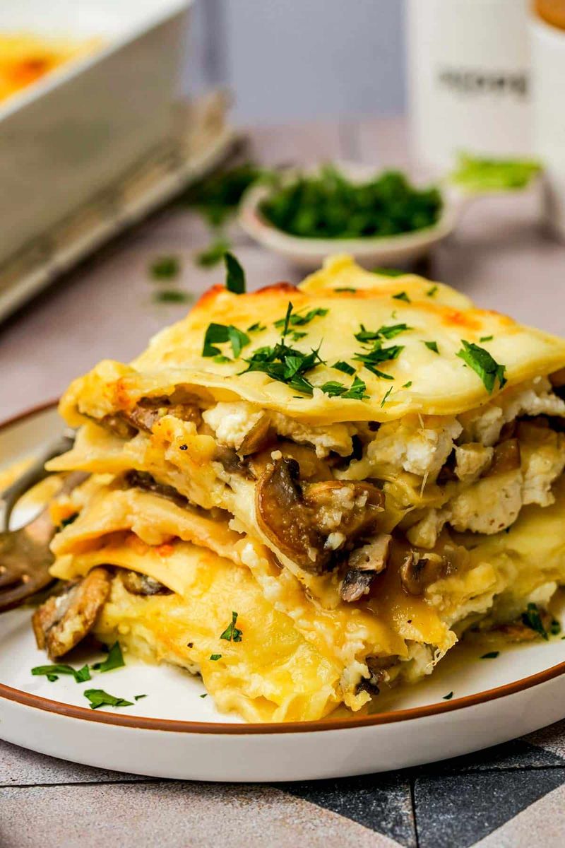 Vegetarian Lasagna with Roasted Zucchini and Mushrooms