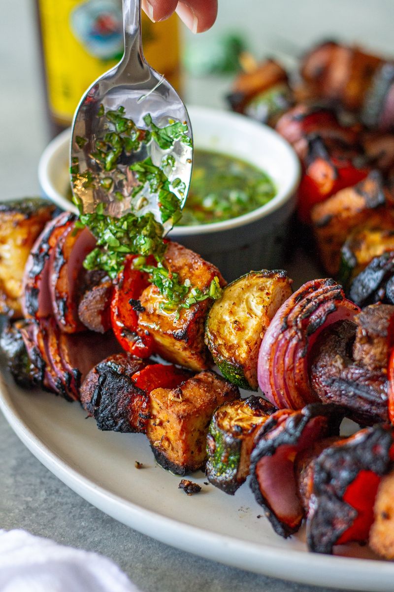 Garden Veggie Skewers with Chimichurri