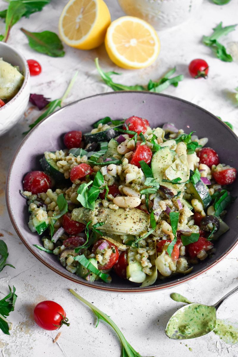 Barley and Pesto Baked Dish