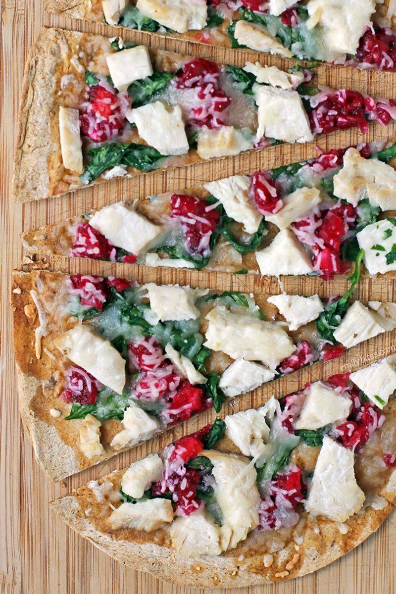 Creamy Turkey and Cranberry Flatbreads