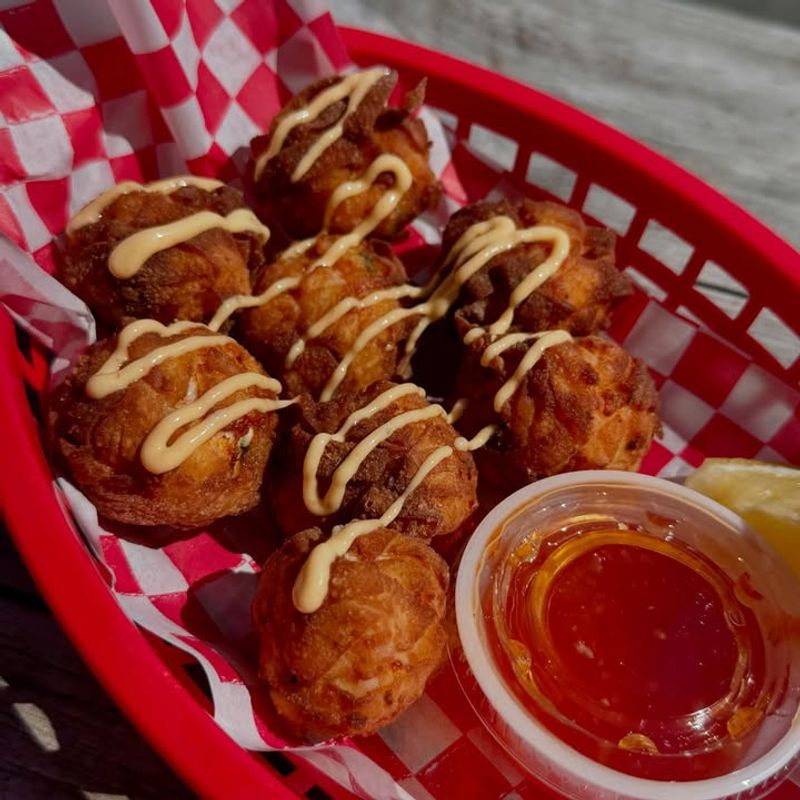 Surf Clam Fritters with Sriracha Aioli