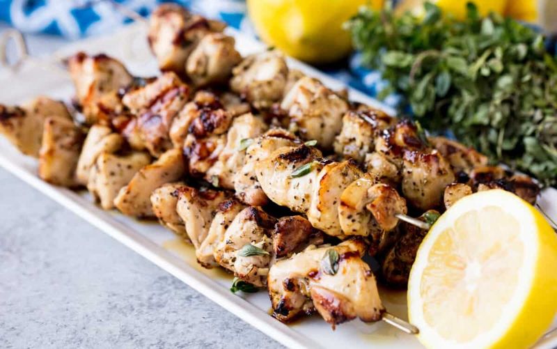 Lemon Herb Roasted Chicken Skewers