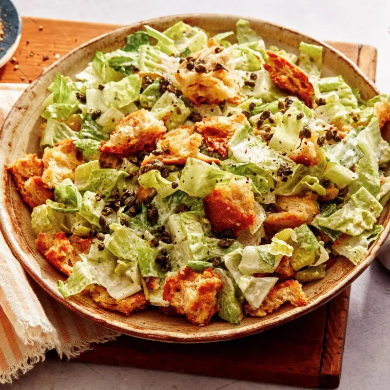 Caesar Salad With Crispy Capers